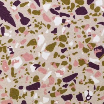 Preview: Baumwoll Jersey Marvelous Fern Lila Beige by Lycklig Design von Swafing
